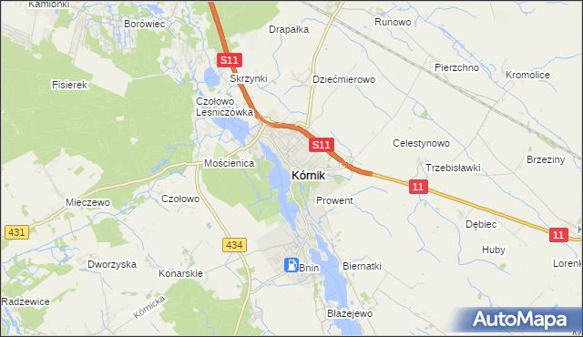 mapa Kórnik, Kórnik na mapie Targeo