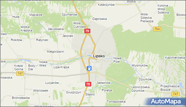mapa Lipsko, Lipsko na mapie Targeo