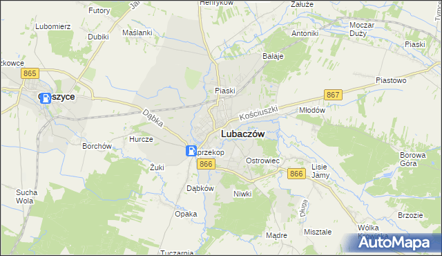 mapa Lubaczów, Lubaczów na mapie Targeo