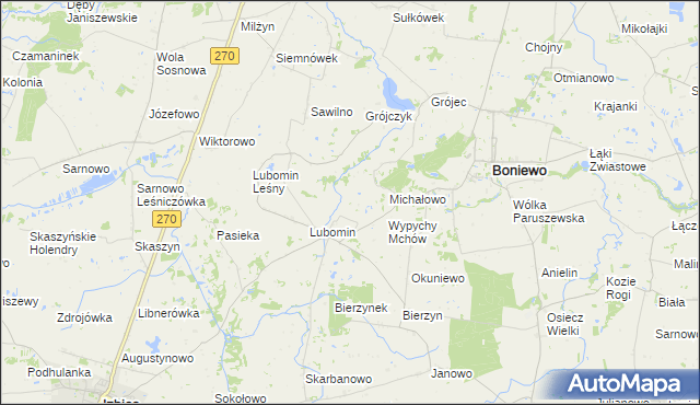 mapa Lubomin Rządowy, Lubomin Rządowy na mapie Targeo