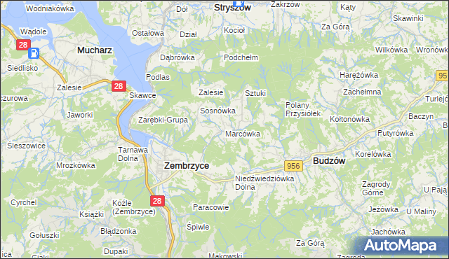 mapa Marcówka, Marcówka na mapie Targeo