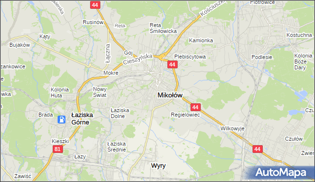 mapa Mikołów, Mikołów na mapie Targeo