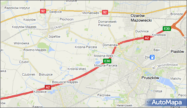 mapa Moszna-Wieś, Moszna-Wieś na mapie Targeo