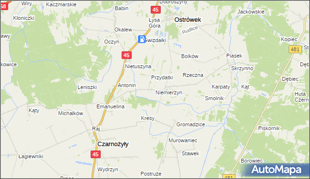 mapa Niemierzyn, Niemierzyn na mapie Targeo