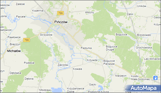 mapa Pasturka, Pasturka na mapie Targeo