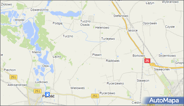 mapa Pławin gmina Inowrocław, Pławin gmina Inowrocław na mapie Targeo