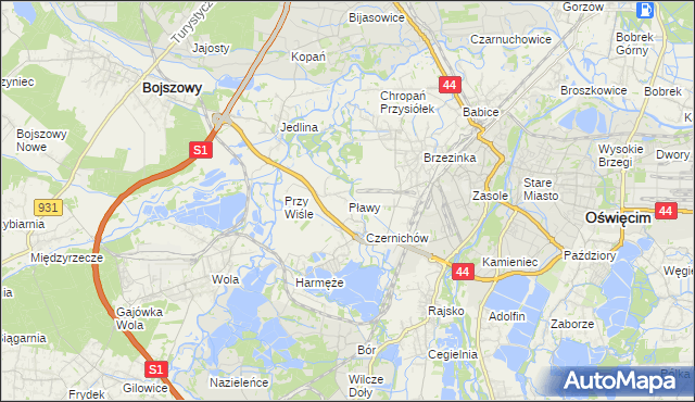 mapa Pławy, Pławy na mapie Targeo