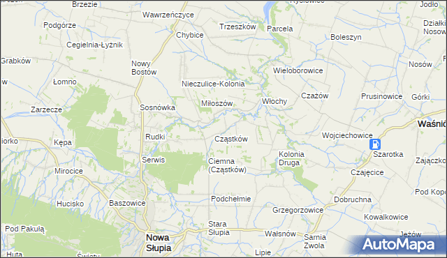 mapa Pokrzywianka gmina Nowa Słupia, Pokrzywianka gmina Nowa Słupia na mapie Targeo