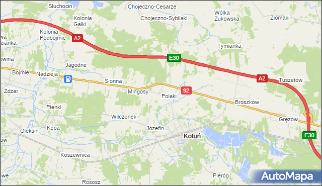 mapa Polaki, Polaki na mapie Targeo