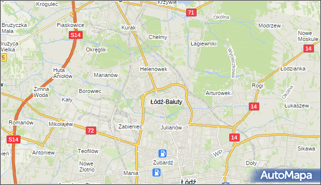 mapa Radogoszcz gmina Łódź, Radogoszcz gmina Łódź na mapie Targeo