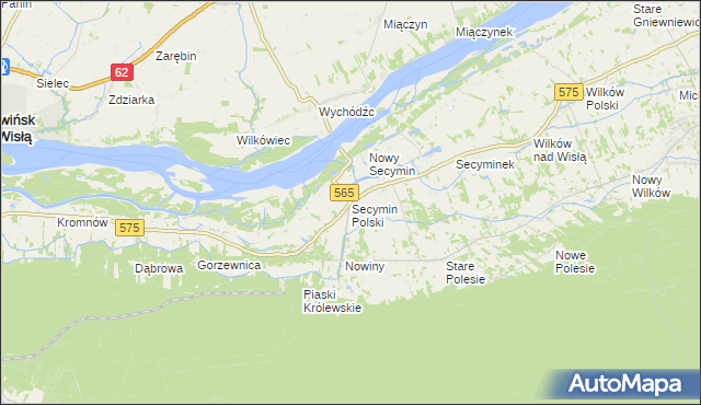 mapa Secymin Polski, Secymin Polski na mapie Targeo