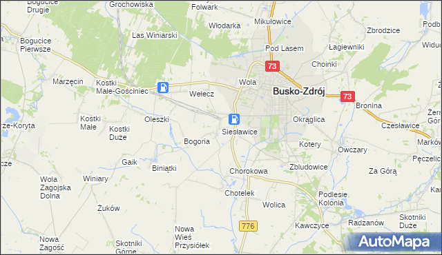 mapa Siesławice, Siesławice na mapie Targeo