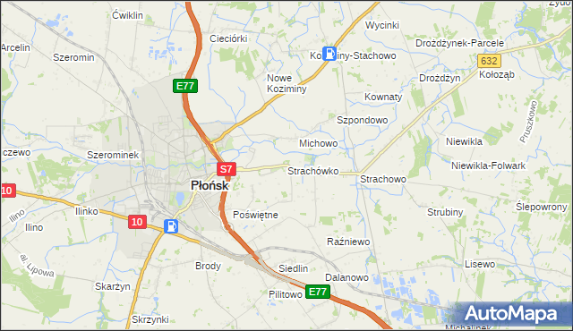 mapa Strachówko, Strachówko na mapie Targeo