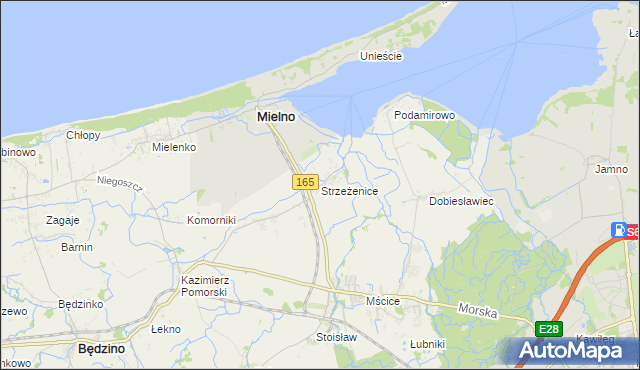 mapa Strzeżenice, Strzeżenice na mapie Targeo
