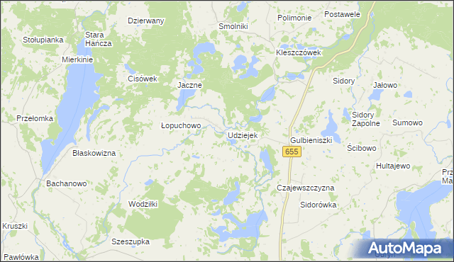 mapa Udziejek, Udziejek na mapie Targeo