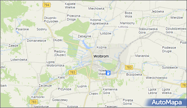 mapa Wolbrom, Wolbrom na mapie Targeo