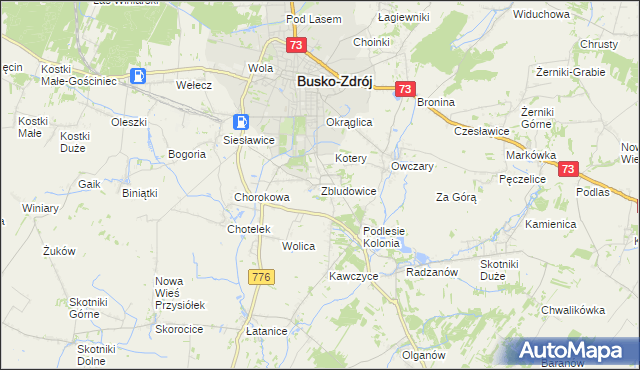 mapa Zbludowice, Zbludowice na mapie Targeo