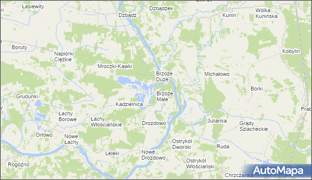 mapa Brzóze Małe, Brzóze Małe na mapie Targeo