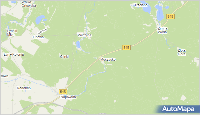 mapa Moczysko, Moczysko na mapie Targeo