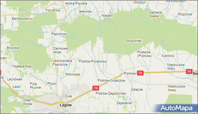 mapa Piotrów-Podłazy, Piotrów-Podłazy na mapie Targeo