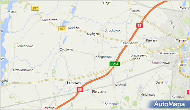 mapa Rzegnowo, Rzegnowo na mapie Targeo