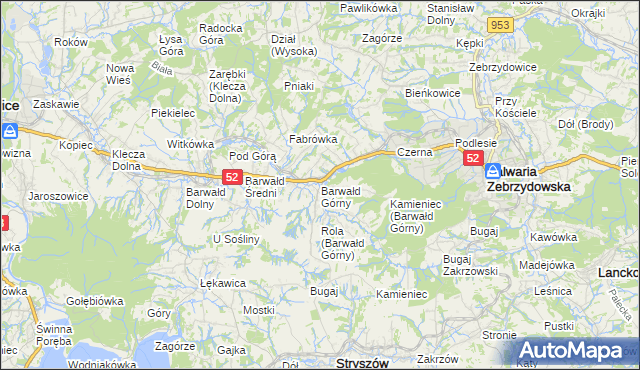 mapa Barwałd Górny, Barwałd Górny na mapie Targeo