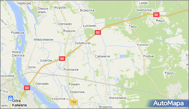 mapa Całowanie, Całowanie na mapie Targeo