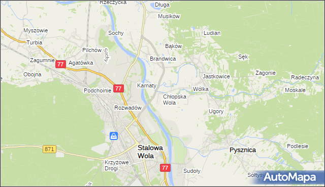 mapa Chłopska Wola, Chłopska Wola na mapie Targeo