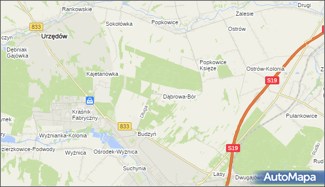 mapa Dąbrowa-Bór, Dąbrowa-Bór na mapie Targeo