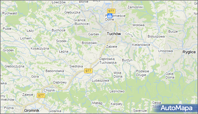 mapa Dąbrówka Tuchowska, Dąbrówka Tuchowska na mapie Targeo