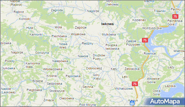 mapa Drużków Pusty, Drużków Pusty na mapie Targeo