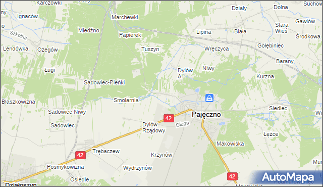 mapa Dylów Szlachecki, Dylów Szlachecki na mapie Targeo