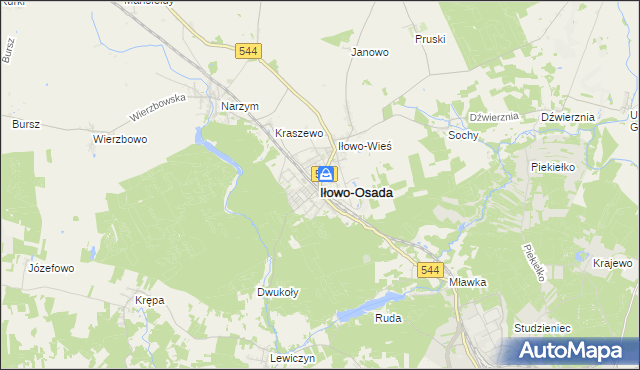 mapa Iłowo-Osada, Iłowo-Osada na mapie Targeo