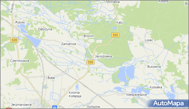 mapa Jaroszówka gmina Chojnów, Jaroszówka gmina Chojnów na mapie Targeo