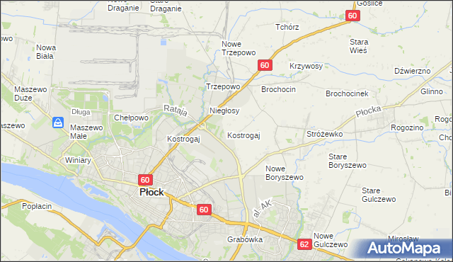 mapa Kostrogaj, Kostrogaj na mapie Targeo