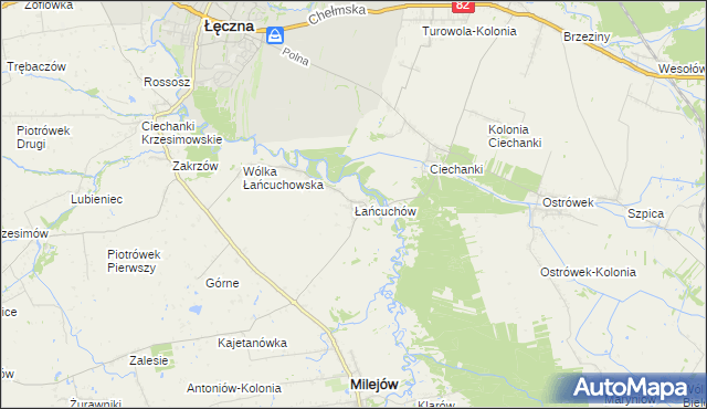 mapa Łańcuchów, Łańcuchów na mapie Targeo