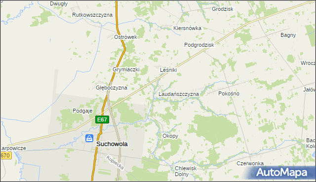 mapa Laudańszczyzna, Laudańszczyzna na mapie Targeo
