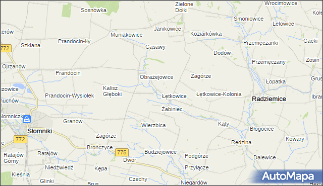 mapa Łętkowice, Łętkowice na mapie Targeo