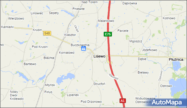 mapa Lisewo powiat chełmiński, Lisewo powiat chełmiński na mapie Targeo