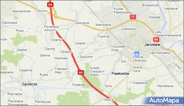 mapa Maleniska gmina Pawłosiów, Maleniska gmina Pawłosiów na mapie Targeo