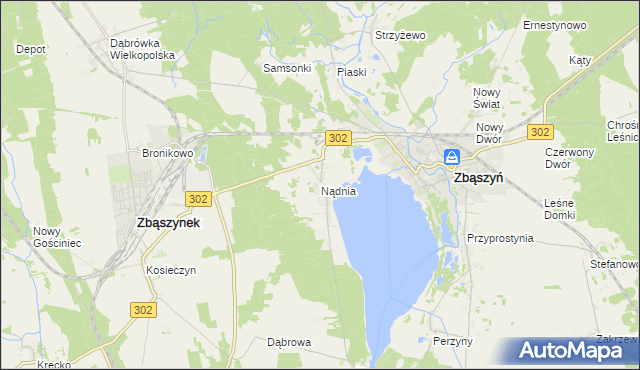 mapa Nądnia, Nądnia na mapie Targeo