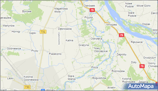 mapa Nowa Ostrołęka, Nowa Ostrołęka na mapie Targeo
