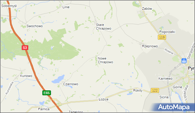 mapa Nowe Chrapowo, Nowe Chrapowo na mapie Targeo