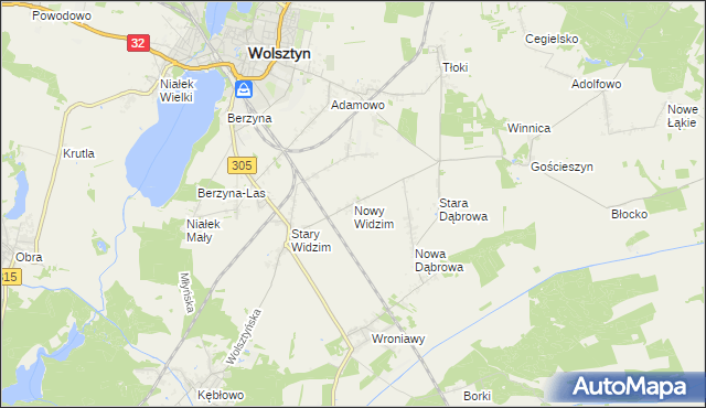 mapa Nowy Widzim, Nowy Widzim na mapie Targeo