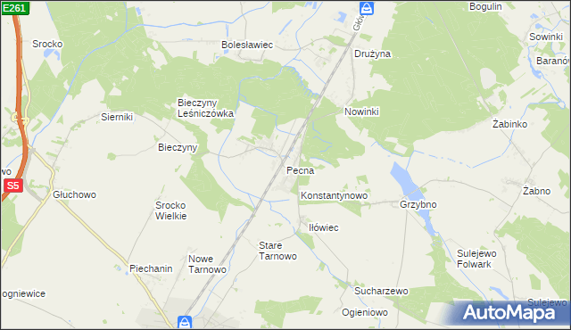 mapa Pecna, Pecna na mapie Targeo