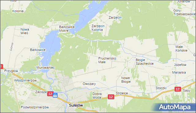 mapa Prucheńsko Małe, Prucheńsko Małe na mapie Targeo