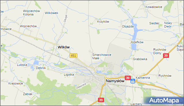 mapa Smarchowice Małe, Smarchowice Małe na mapie Targeo