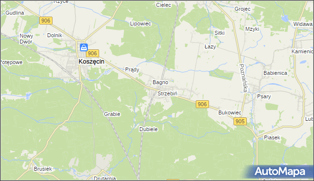 mapa Strzebiń, Strzebiń na mapie Targeo