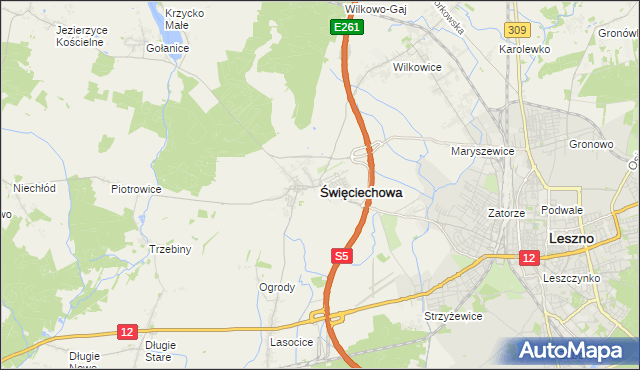 mapa Święciechowa, Święciechowa na mapie Targeo