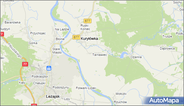 mapa Tarnawiec, Tarnawiec na mapie Targeo